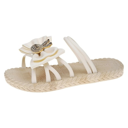 

Orthopedic for Womens Fashion New Pattern Animal Decoration Flat Bottom Open Toe Breathable And Comfortable Non Slip Summer Casual Slippers