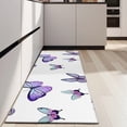 thumbnail image 4 of Purple Flower Butterfly Pattern Kitchen Rug Mat,Kitchen Runner Rugs Non Skid Washable,Decorative Kitchen Floor Mats for Kitchen,Sink,Laundry,17"X47", 4 of 5