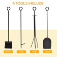 thumbnail image 3 of Support à Bois de Chauffage Noir avec Outils - Porte-Bûches de 18 Pouces pour Rangement de Cheminée Intérieure/extérieure, Design en Acier et Résistant aux Intempéries, Hauteur de 27,6 Pouces, 3 of 7