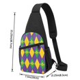thumbnail image 2 of Wukai Mardi Gras Versatile Chest Bag with Adjustable Strap and Multiple Pockets for Daily Use, Outdoor Sports, Shopping, and Excursions, 2 of 6