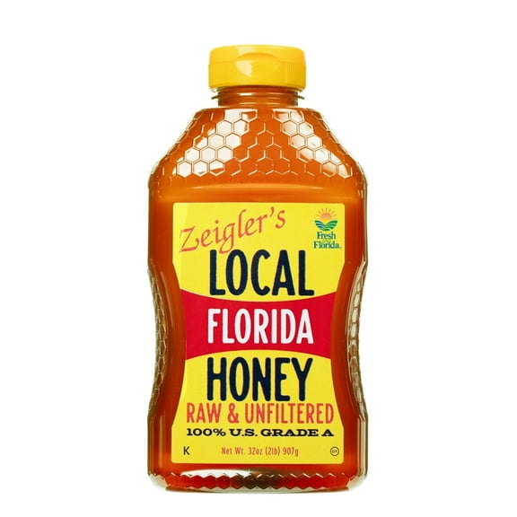 Zeigler's Florida Honey 32oz Local, Raw, Unfiltered, Squeeze Bottle