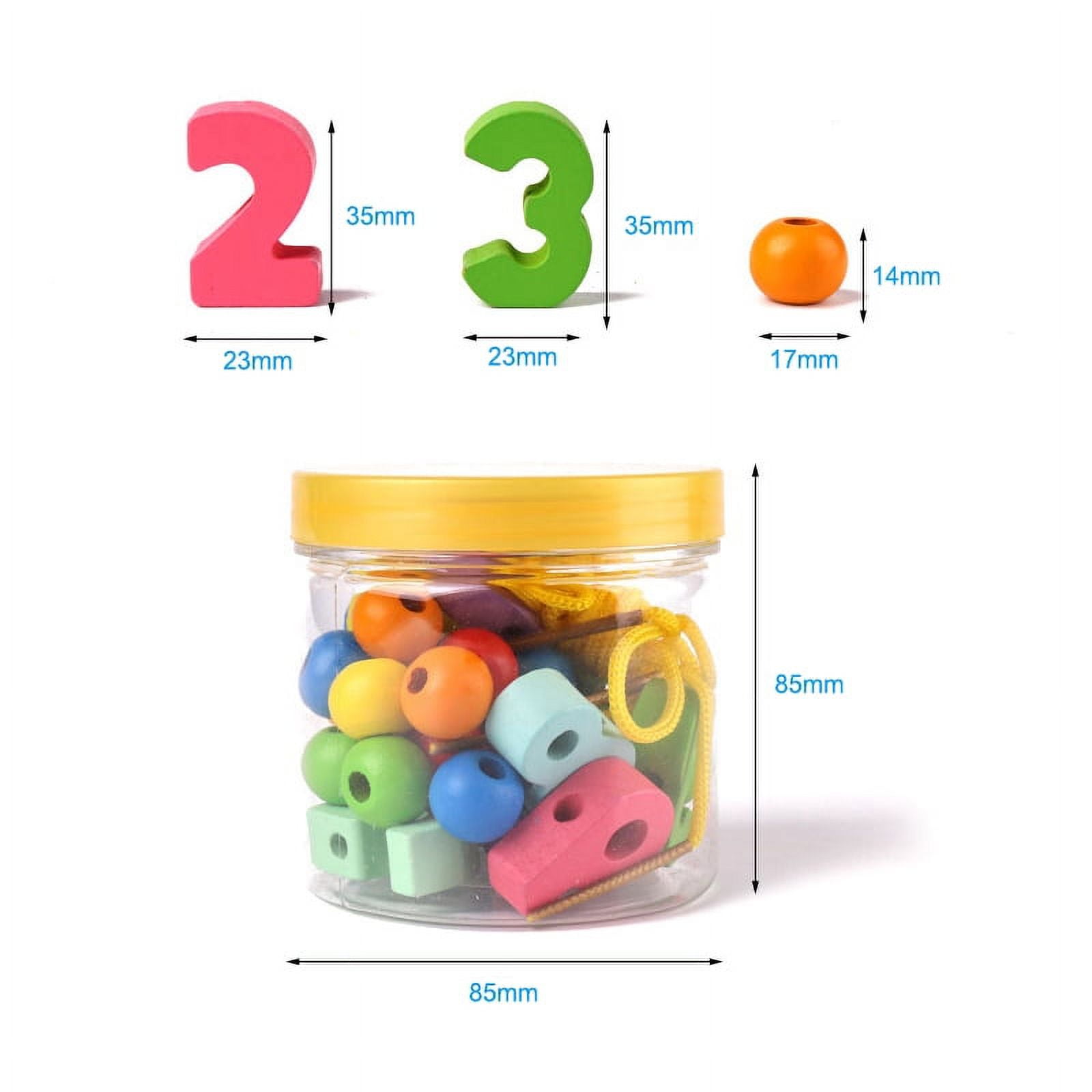 Lena 32051 Craft Set Wooden Letter Beads, 300 Round Threading Beads and  Colourful Letters, Wooden Beads Set for Children from 3 Years, for DIY  Beads