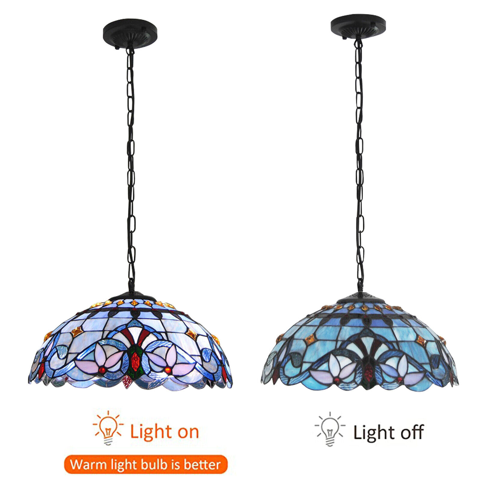 Classic Stained Glass Shade Pendant Light Ceiling Lamp Fixture