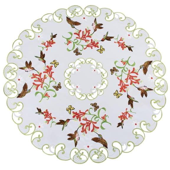 Decorative Round Table Topper with Hummingbirds (34" Round)