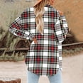 thumbnail image 4 of Pntutb Mujeres Casual A Cuadros Manga Larga Solapa Un Solo Botonadura Abrigo Tops Blusa Abrigo Liquidación Pntutb Pntutb-4616, 4 of 6
