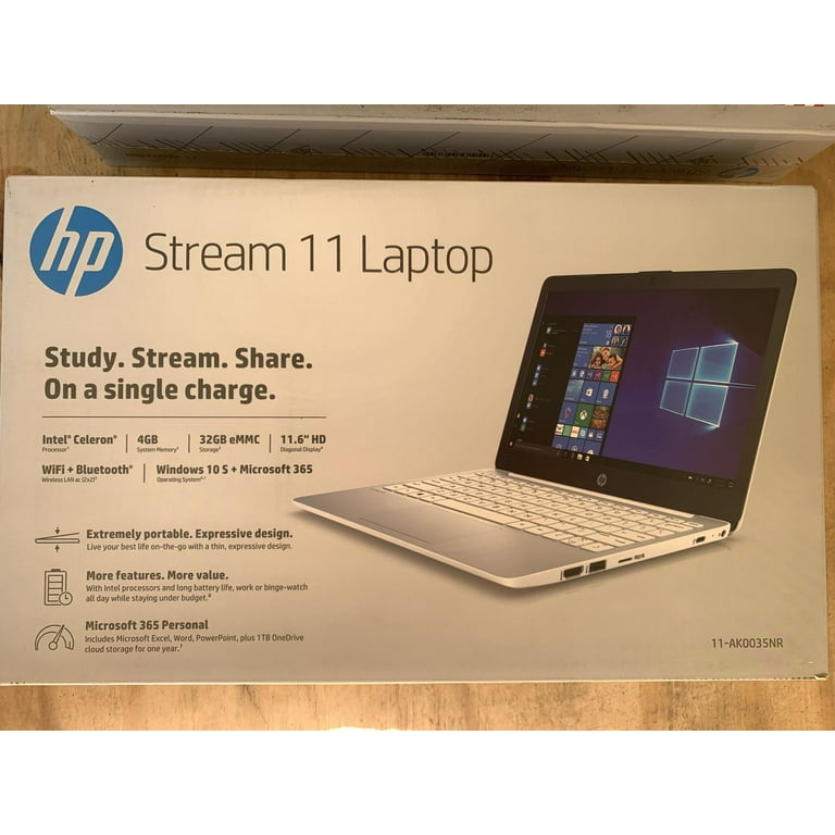HP Stream Laptop Intel N4020 4GB 32GB eMMC 11.6-Inch WLED Win 10 S Microsoft Office 365 Personal HP Stream Laptop Intel N4020 4GB 32GB eMMC 11.6-Inch WLED Win 10 S Microsoft Office 365 Personal