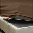 thumbnail image 2 of Extra Deep Pocket Fitted Sheet Elastic Corner Straps Fitted Sheets 18" - 21" Queen Size Chocolate Brown Color, 2 of 7