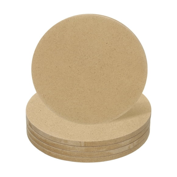 Uxcell 4pcs 4 Inch Wood Circles for Crafts, 0.2 Inch Thick Unfinished Blank Wooden Rounds Slice Cutouts
