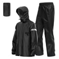 thumbnail image 2 of Men Motorcycle Rain Suit Outdoor Reflective Water Resistant Rain Jacket and Pants Rain Gear for Bike Riding Cycle Camping Hiking, 2 of 7