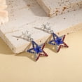 thumbnail image 4 of Patriotic Earrings for Women - 4th of July American Flag Dangle Earrings, PU Leather Red White Blue USA Themed Jewelry, for Independence Day & Everyday Outfits, 4 of 5