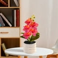thumbnail image 4 of VQPeo Artificial Orchid Plant – Realistic Silk Flower in Rose– Plastic Potted Fake Bonsai – Lifelike Home, Office & Wedding Decor, 4 of 5
