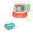 thumbnail image 3 of Cash Register for Kids – 30-Piece Set for Grocery Store Pretend Play with Shopping Basket, Toy Money, and Working Calculator by Hey Play (Pink), 3 of 6