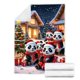 thumbnail image 2 of Manta navideña Manta navideña con pandas Manta navideña de invierno Manta suave para el ocio Manta cálida para la siesta Manta navideña con gorro de Papá Noel (130 x 150 cm), 2 of 4
