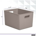 thumbnail image 6 of Superio 22L Large Ribbed Storage Bin- Plastic Storage Bin (2 Pack, Taupe), 6 of 7
