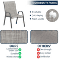thumbnail image 6 of ECOPATIO Patio Chairs Set of 4, Outdoor Stackable Dining Chairs for All Weather, Breathable Garden Outdoor Furniture for Backyard Deck, Light Grey, 6 of 7