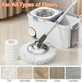 thumbnail image 2 of Lotpreco Spin Mop And Bucket Set with 6 Replacement Refills Rotary Mop Set (White), 2 of 9