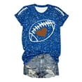 thumbnail image 5 of Women Sequin Football T Shirts Game Day Heart Graphic Short Sleeve Crewneck Tops Trendy Casual Summer Classic Fit Tees Z001-Blue L, 5 of 5