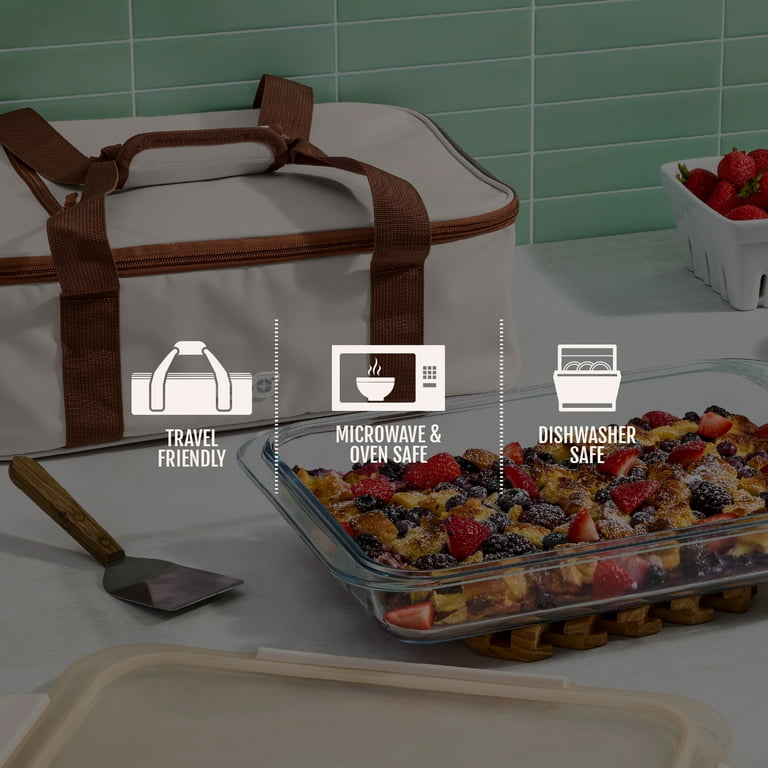 Ello Color Lock 9X13 Glass Baker with Carrier, Cream - Walmart.com