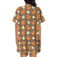 thumbnail image 3 of Kdxio Squirrel And Maple Leaves Print Pajamas Sets for Women Short-Sleeved Pjs with Lounge Shorts Two Piece Sleepwear S-4XL, 3 of 9