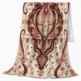 thumbnail image 2 of Western Gothic Motif Roses Romantic Baroque Design, Festive Holiday Scene, Warm Flannel Blanket for Living Room and Family Room, Art Lovers Christmas Gift, Festive Home Decor, 2 of 9