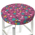 thumbnail image 3 of Fotbe Summer Flamingo Stool Covers Round,Waterproof Round Bar Stool Covers Bar Chair Covers Washable Stool Cushion Slipcover for 12-14 Inch Chair-, 3 of 7