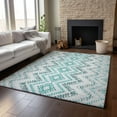 thumbnail image 6 of Addison Rugs Mayfield Washable Transitional Geometric Teal Rectangle Rug, 3' x 5', 6 of 6