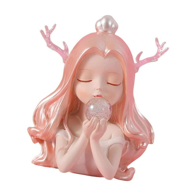 Bonita y exquisita figura de niña, pequeña artesanía de resina, estatua moderna, escultura de pastel. Estilo D