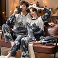 thumbnail image 1 of Pijamas de franela bordada para hombres y mujeres, ropa de dormir para parejas, terciopelo Coral, cálido, dibujos animados, hogar, otoño, invierno, nuevo, 1 of 4