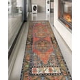 thumbnail image 4 of Turkish Rug, Gift Rugs, Easy To Clean Rug, Wedding Rugs, Brown Rugs, Printed Stye Rugs, Tribal Rugs, Vintage Design Rug, Colorful Rugs, 3.3'x9.2' - 100x280 cm, 4 of 8