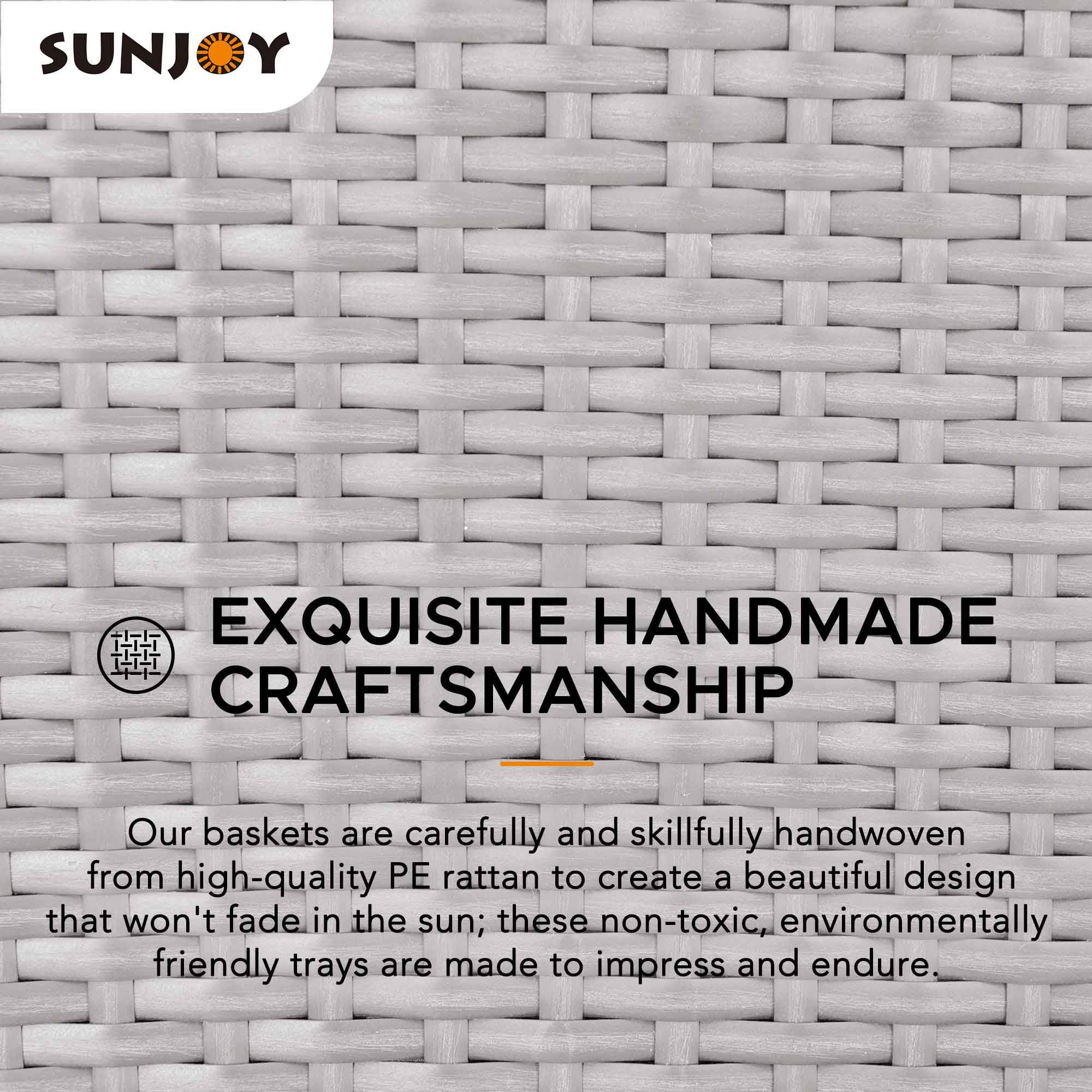 Sunjoy Plateau flottant en osier 36x24'',Gris