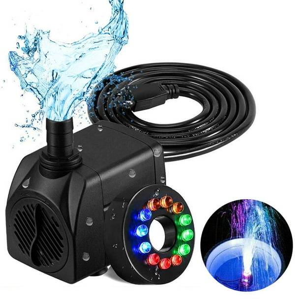 Agua Sumergible Led De 16 W, Bomba De Fuente, Bomba De Bajo Ruido Firme Con Luz, Bombas De Fuente Al Aire Libre Para Acuario, Piscina, Jardín sonducket HA044078-02