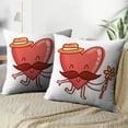 thumbnail image 3 of LALILO Throw Pillow Covers Heart Character With And Flower Cute Cushion Cover 18" x 18", 454 Pack, 3 of 6