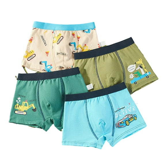 Minnieouse 4 boxeadores de algodón cómodos para niños, ropa interior transpirable y para niños, calzoncillos de dibujos animados, decoración Type3 NO3