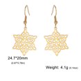 thumbnail image 5 of EUEAVAN Gold Six Pointed Star Flower Earrings Stainless Steel Jewelry, 5 of 5
