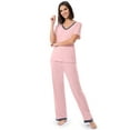 thumbnail image 2 of Fruit of the Loom Women's Soft & Breathable V-Neck Short Sleeve Top & Pajama Pant Set, Sizes S-4X, 2 of 10