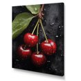 thumbnail image 2 of Designart "Cherry Chaplin In Charcoal Grey I" Fruits Wall Art Living Room, 2 of 7
