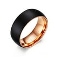 thumbnail image 1 of Black Men Tungsten Ring 8mm Inner Rose Gold Tungsten Jewelry, 1 of 5