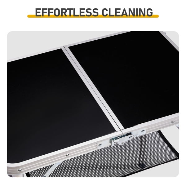 Folding Camping Table, 2ft Portable Pinic Table with 3 Adjustable Height, Small Aluminum Foldable Lightweight Patio Side Table with Carry Handle for Outdoor Indoor Hiking Camp BBQ Beach