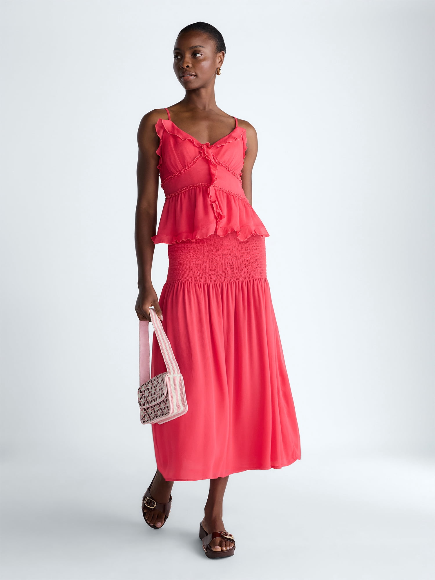 Scoop Women's and Women's Plus Ruffle Camisole Tank Top, Sizes XS-4X