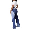 thumbnail image 4 of SAYOO Women's High Waist Jeans Zipper Button Patchwork Closure Trousers for Casual Daily (Blue), 4 of 9