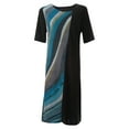 thumbnail image 4 of IROINNID Women's Short Sleeve Prints Sundress Fashion Loose Casual Dresses Round Neckline Below The Knee Dress, 4 of 7