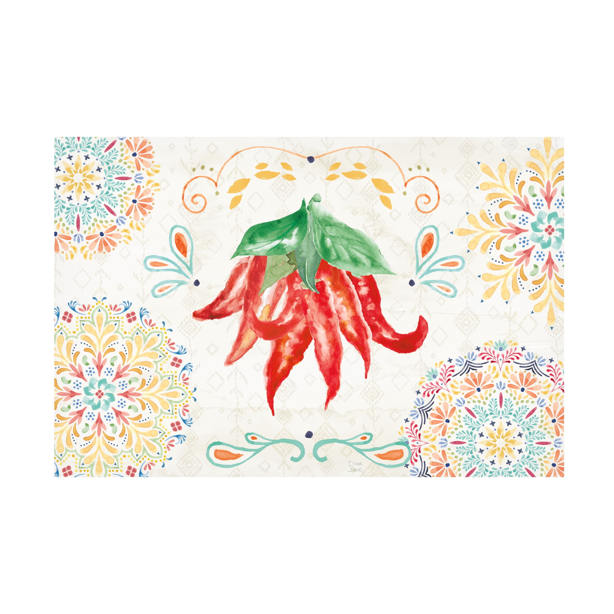 Laura Marshall 'Harvest Village II Script' Canvas Art