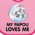 thumbnail image 4 of Inktastic Raccoon My Papou Loves Me Boys or Girls Baby Bib, 4 of 4