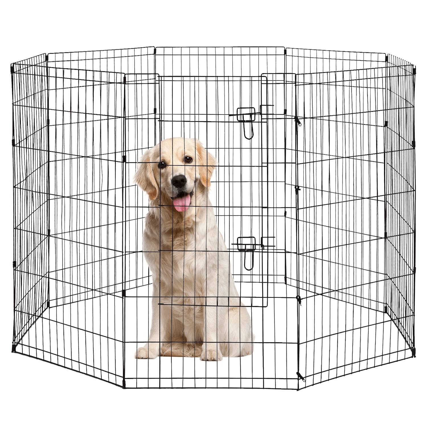 42" Dog Pen Portable & Adjustable Shape 8 Panel Pet Playpen, Dog