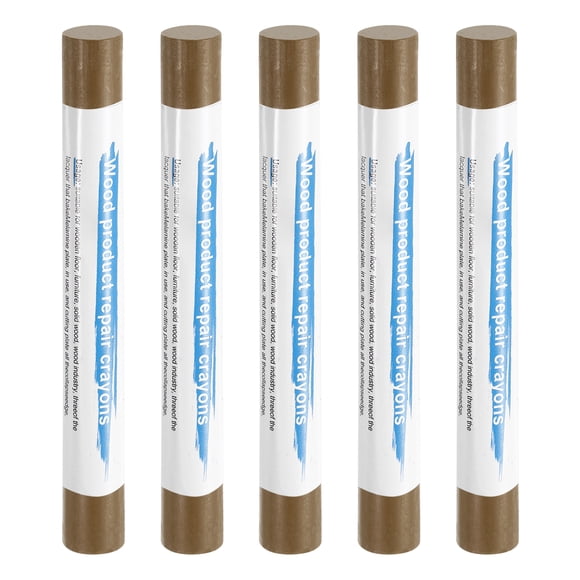 Uxcell 5 Pcs Bâtons de Remplissage en Bois Cire en Bois Retouche Réparation de Meubles Craies de Cire pour Égratignures Fissures Trou Table Plancher de Bois, Camphre