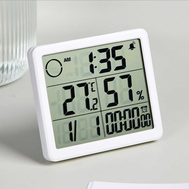Termómetro higrómetro digital para interiores | Monitor de temperatura y humedad ambiente con registros de temperatura alta y baja | Para sobremesa o refrigerador | Para el hogar, la oficina y el