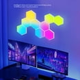 thumbnail image 4 of Luces De Pared Hexagonales, Batería CR2025 De 200 MAh, Fácil Instalación, Panel De Luz Inteligente De 12 Piezas, Sincronización De Música De Empalme Flexible Para Sala De, 4 of 7