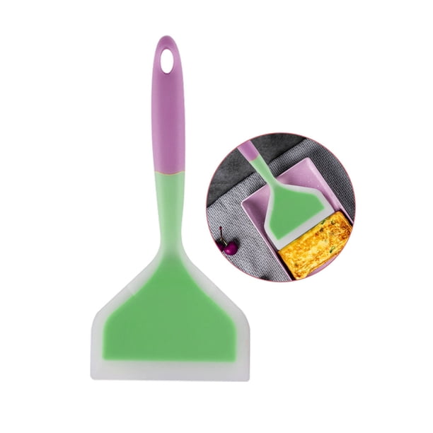 Injueey Espátula Espátula de nailon y silicona Raspador resistente al calor para hornear en la cocina, Negro Cocina y Comedor Cabeza de polvo de mango verde Injueey HA001665-02
