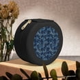 thumbnail image 6 of Yiaed Hawaiian Style Print Travel Jewelry Case Bridesmaid Gift Boxes Jewelry Travel Organizer Small Round Jewelry Box Mini Storage-Black, 6 of 7