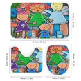 thumbnail image 3 of Pinky Dinky Doo-theme 4-Piece Shower Curtain Set with Rugs, Waterproof Bathroom Decor Set Includes Bath Mat, U-Shaped Rug, Toilet Lid Cover and Curtain with Hooks, 3 of 6